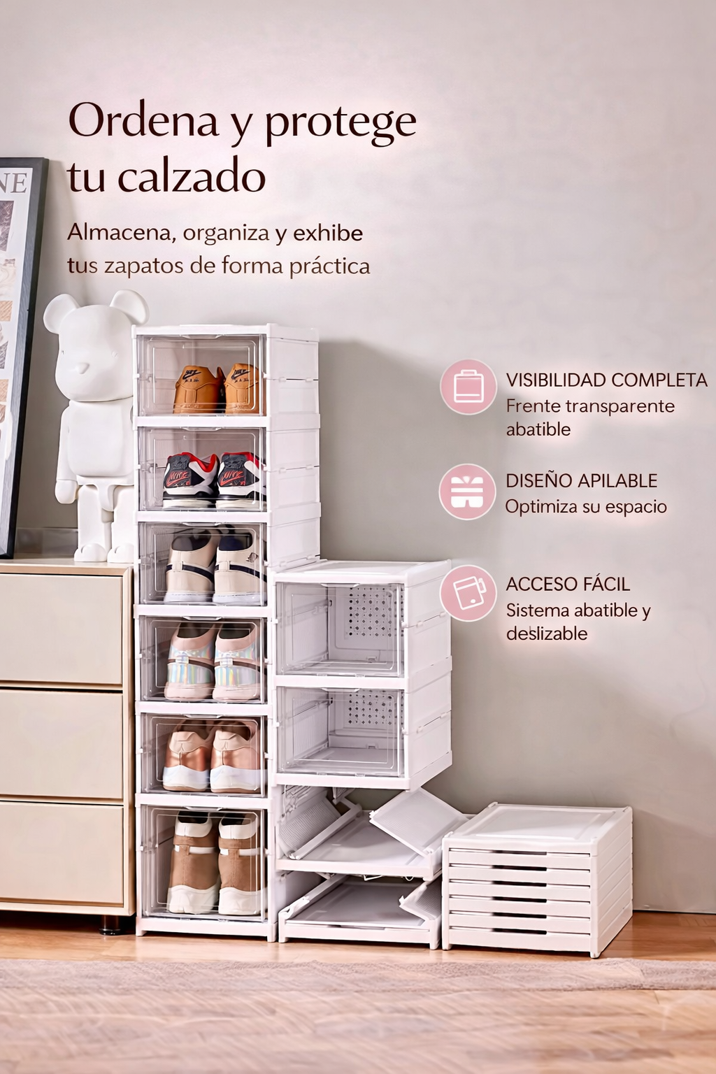 👟 Zapatera Plegable de 6 Niveles – Ordena tu calzado y ahorra espacio
