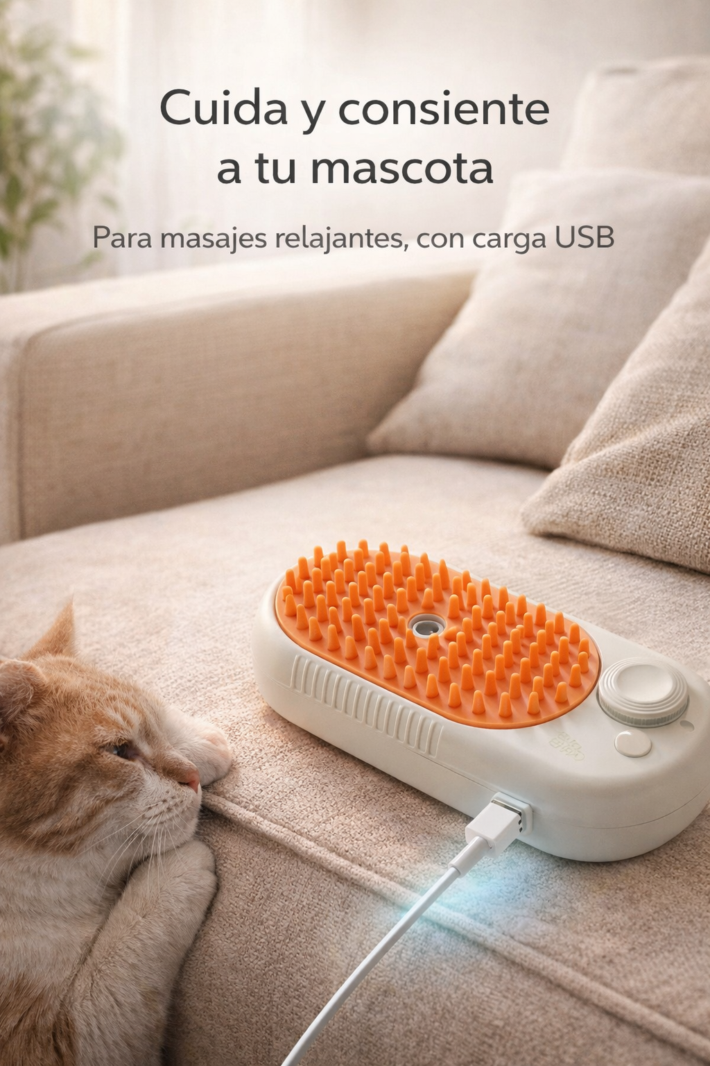 🐾 Cepillo a Vapor 3 en 1 para Mascotas – Cepilla, desenreda y cuida con más facilidad