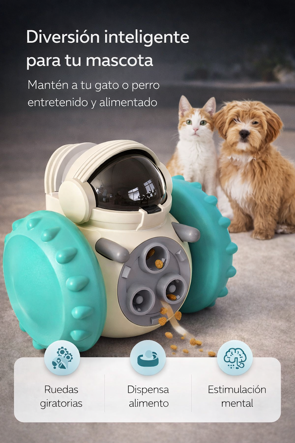 🤖 Juguete Interactivo KINGO Dispensador de Alimento – Diversión y estimulación para tu mascota