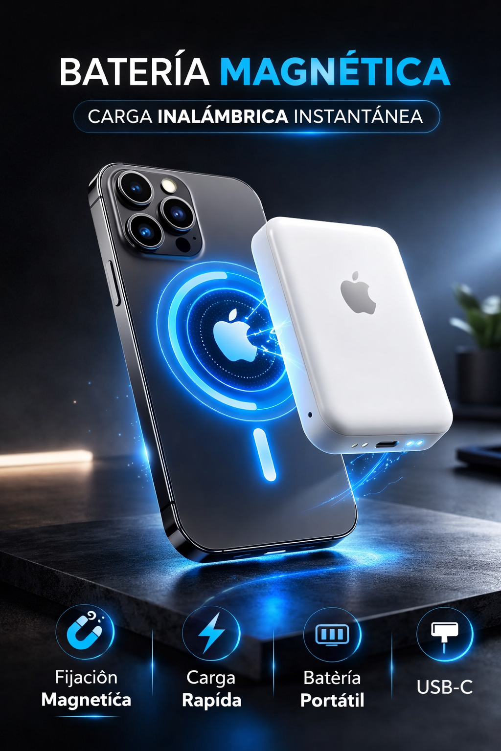 🔋 Battery Pack MagSafe 15000 mAh – Energía extra para tu iPhone en cualquier momento