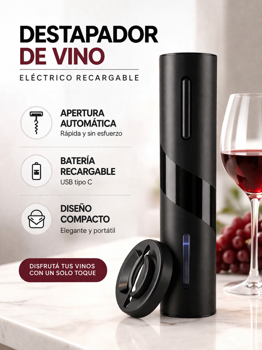 🍷 Sacacorchos Eléctrico Inalámbrico – Abre tus botellas fácil y sin esfuerzo