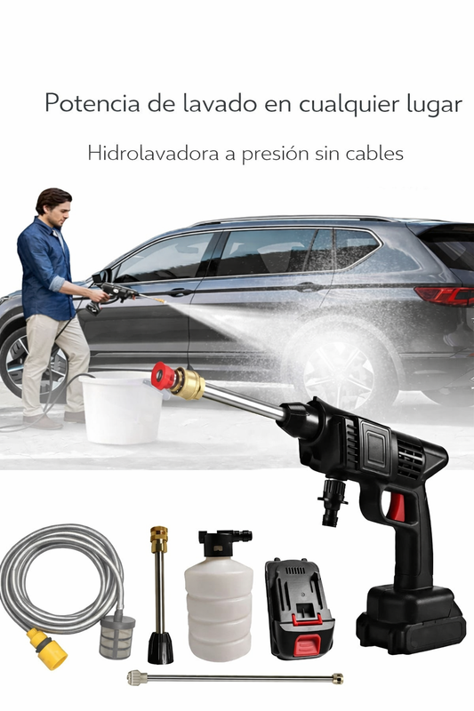 🚿 Hidrolavadora Inalámbrica Portátil – Potencia y libertad para una limpieza más fácil