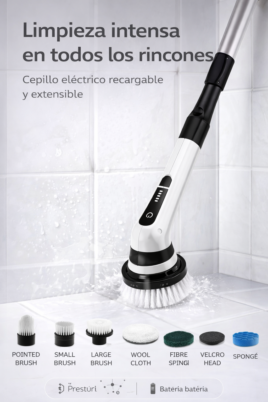 🧽 Cepillo Eléctrico Multifuncional – Limpieza profunda más rápida y cómoda