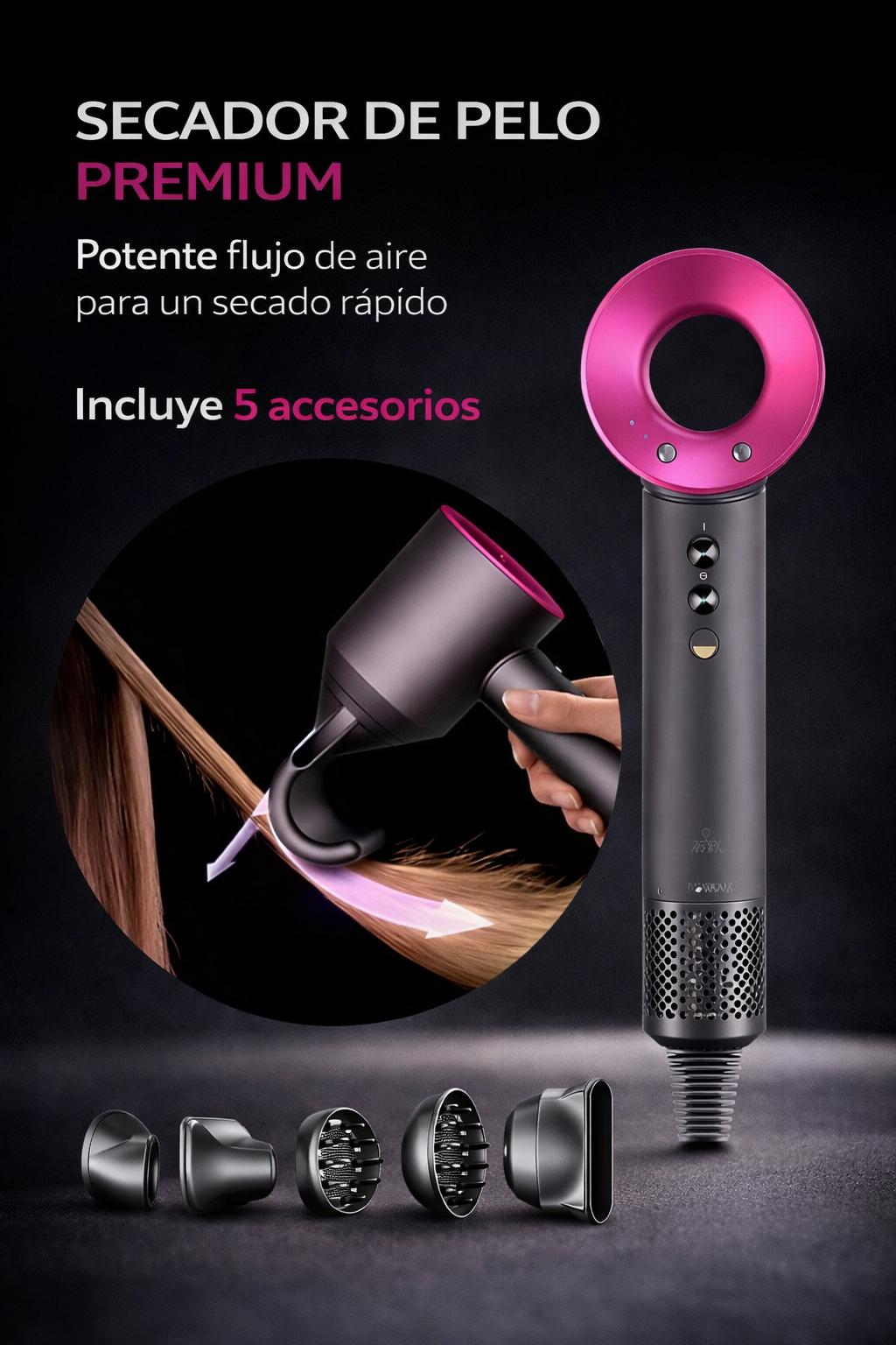 💨 Secador de Pelo Supersónico Profesional – Secado rápido, ligero y con acabado más suave