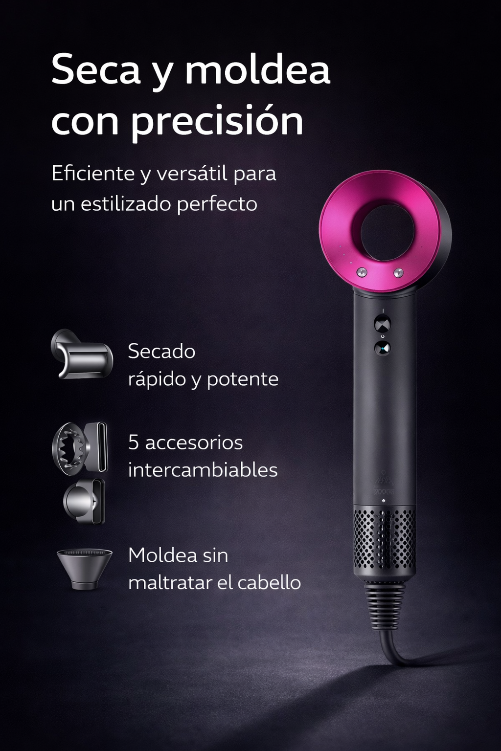 💨 Secador de Pelo Supersónico Profesional – Secado rápido, ligero y con acabado más suave