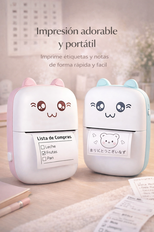 🐱 Mini Impresora Portátil de Gatito – Imprime donde quieras, cuando quieras