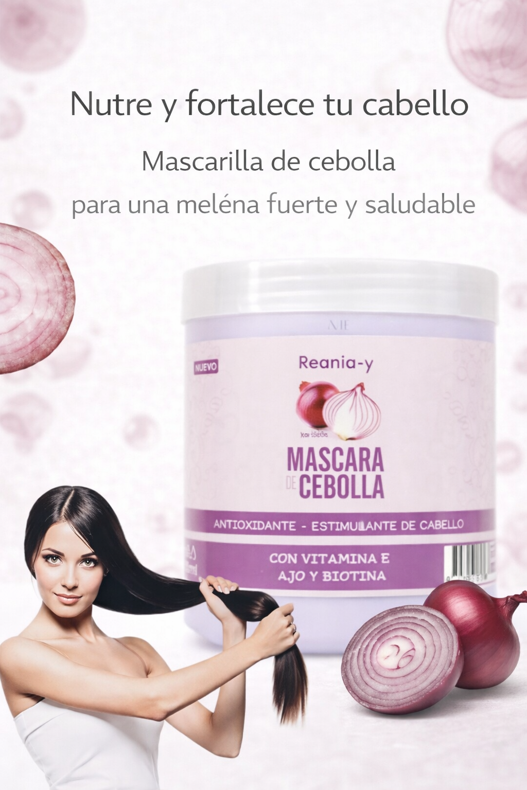 🧴 Mascara Capilar de Cebolla Sin Olor – Nutrición, brillo y suavidad para tu cabello